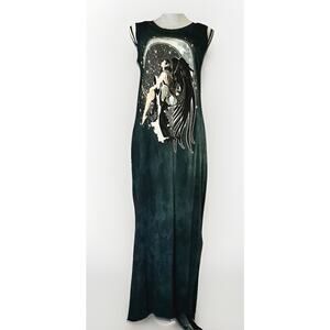 CUSTOM The Mountain Hand Dyed Small Tank Dress Gray Black Whimsygoth Fairy Witch